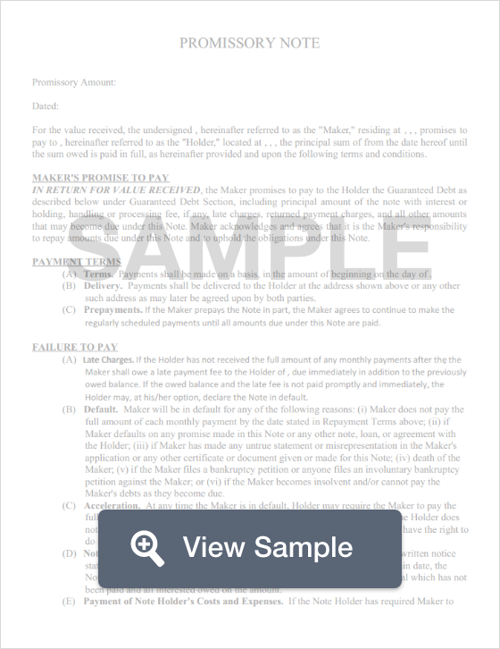 Colorado Promissory Note